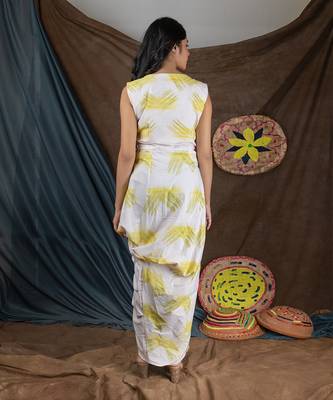 Ivory Pink Yym Asymme Drape  Dress 4