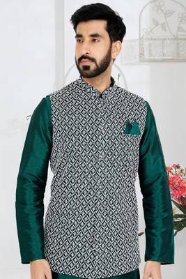 Exclusive Banarasi Dhupion Kurta Pajama with Jacket 2