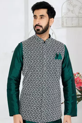 Exclusive Banarasi Dhupion Kurta Pajama with Jacket