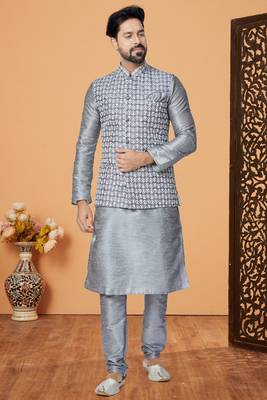 Exclusive Banarasi Dhupion Kurta Pajama with Jacket 1