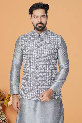 Exclusive Banarasi Dhupion Kurta Pajama with Jacket