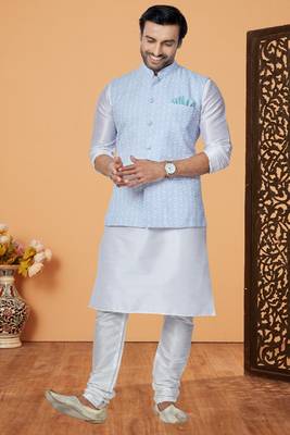 Exclusive Banarasi Dhupion Kurta Pajama with Jacket 2