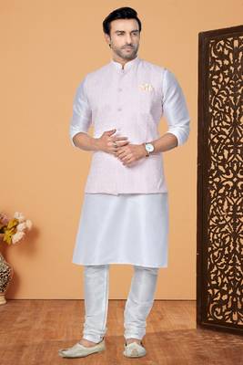 Exclusive Banarasi Dhupion Kurta Pajama with Jacket 1