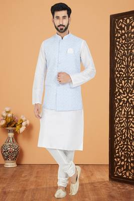 Exclusive Banarasi Dhupion Kurta Pajama with Jacket 1