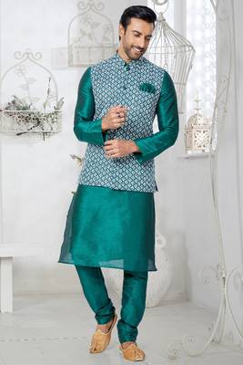 Exclusive Banarasi Dhupion Kurta Pajama with Jacket 1