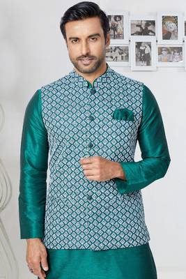 Exclusive Banarasi Dhupion Kurta Pajama with Jacket 2