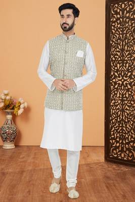 Exclusive Banarasi Dhupion Kurta Pajama with Jacket 1