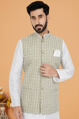 Exclusive Banarasi Dhupion Kurta Pajama with Jacket 2