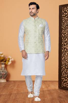 Exclusive Banarasi Dhupion Kurta Pajama with Jacket 1