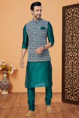 Exclusive Banarasi Dhupion Kurta Pajama with Jacket 1