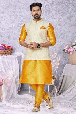 Exclusive Banarasi Dhupion Kurta Pajama with Jacket 1