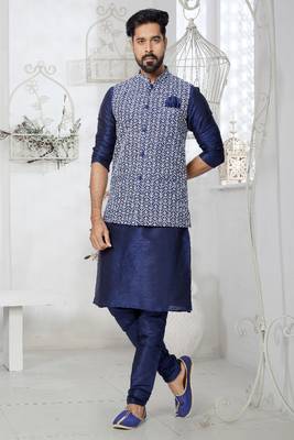 Exclusive Banarasi Dhupion Kurta Pajama with Jacket 1