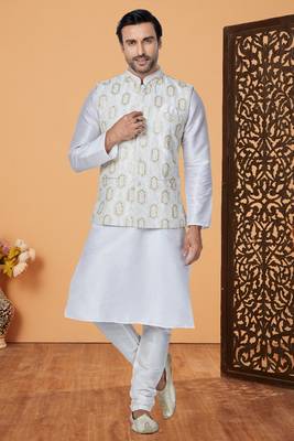 Exclusive Banarasi Dhupion Kurta Pajama with Jacket 1
