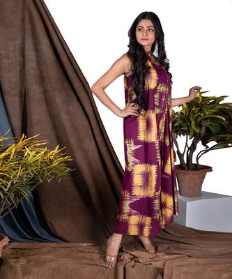 Wine Yym Side Cowl Asymme Drape  Dress 3