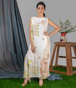 Pinkish Ivory  Jw Asymme Straight Seams Top With Ballon Pant  Pant Set