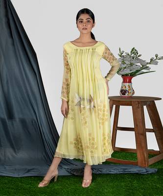 Sharbat Yellow  Stripe Willow Dress  Dress 1