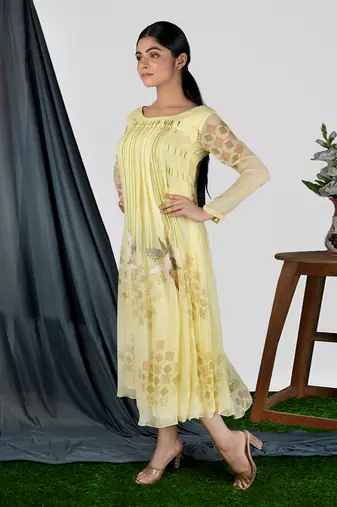 Sharbat Yellow  Stripe Willow Dress  Dress