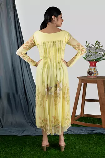 Sharbat Yellow  Stripe Willow Dress  Dress