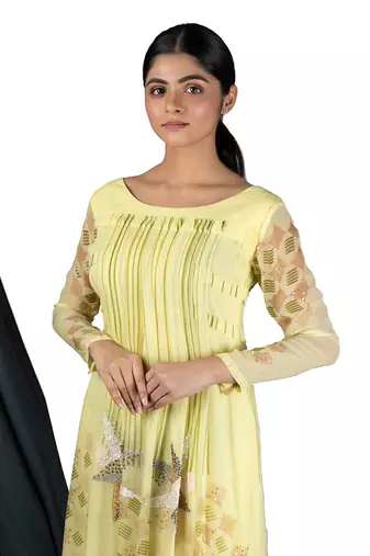 Sharbat Yellow  Stripe Willow Dress  Dress