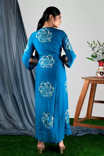Prussian Blue  Mon Bias Panelled Dress  Dress