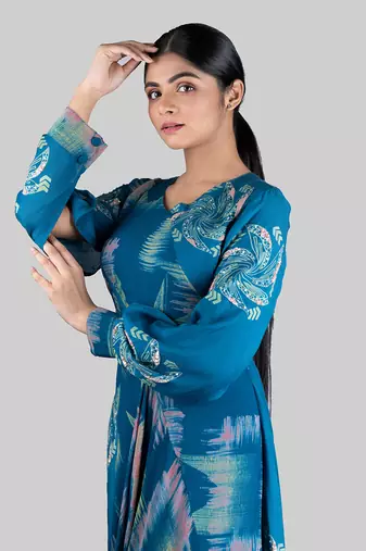 Prussian Blue  Mon Bias Panelled Dress  Dress