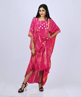 Hot Pink Tiedy Kaftan Kaftaan 1