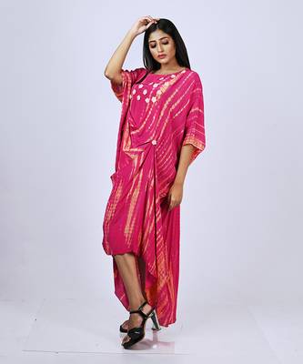 Hot Pink Tiedy Kaftan Kaftaan 2