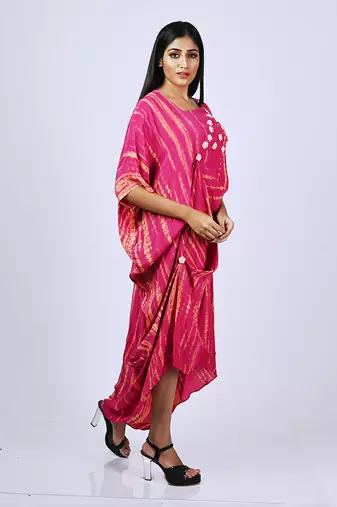 Hot Pink Tiedy Kaftan Kaftaan