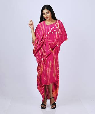 Hot Pink Tiedy Kaftan Kaftaan 4