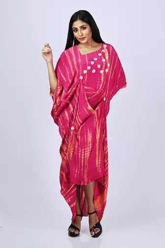 Hot Pink Tiedy Kaftan Kaftaan