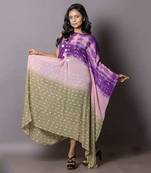 Pink, Olive Green & Aubergine Doric Kaftan Dress Kaftaan