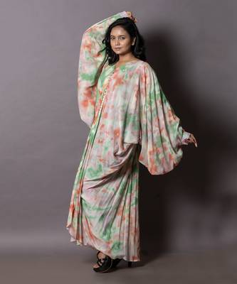 Multicolor Colourful Silk Oversized Kaftan  Kaftaan 2