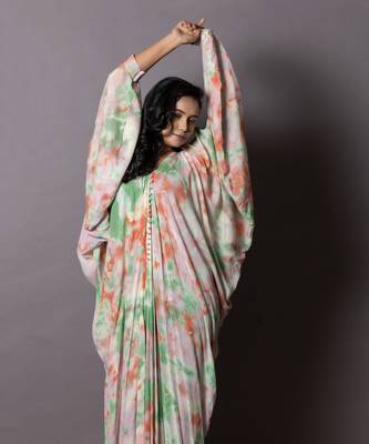 Multicolor Colourful Silk Oversized Kaftan  Kaftaan 3