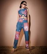 Teal Blue & Brown Sagenite Co-Ord Set Co-Ord Set