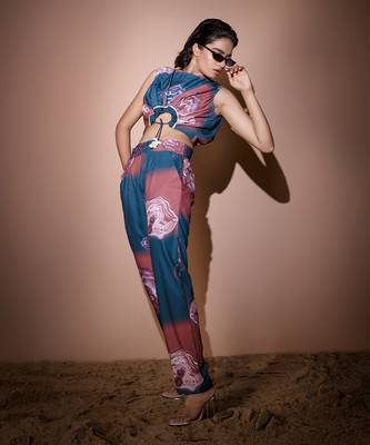 Teal Blue & Brown Sagenite Co-Ord Set Co-Ord Set 2