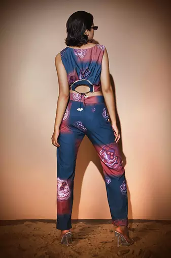 Teal Blue & Brown Sagenite Co-Ord Set Co-Ord Set