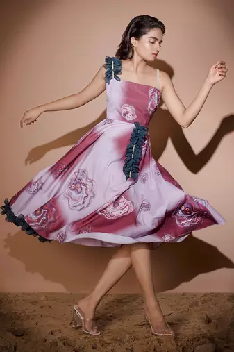 Lavender & Maroon Fairbun Dress Dress