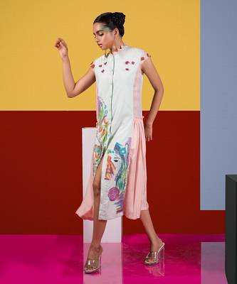 Mint Green ,Pastel Pink Lute Dress Dress 2