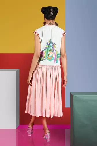 Mint Green ,Pastel Pink Lute Dress Dress