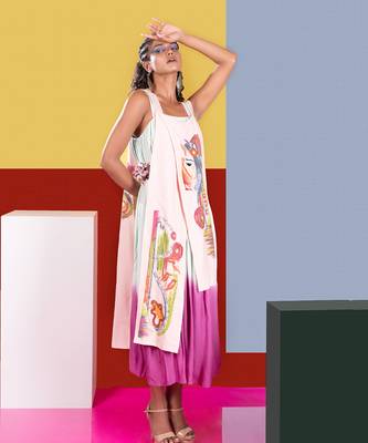 Pastel Pink,Mint Cymbol Ombre Dress With Belt Dress 3
