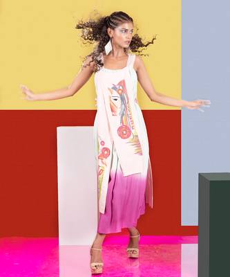 Pastel Pink,Mint Cymbol Ombre Dress With Belt Dress 4