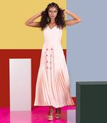 Pastel Pink Marimba A-Line Dress With Furrow Jacket Top Dress