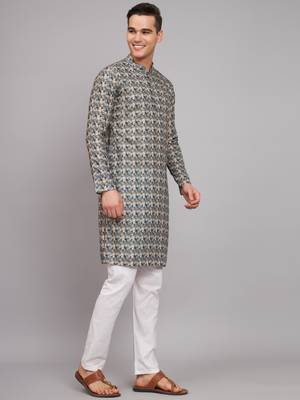 Multi Color Abstract Digital Print Linen Kurtas 3