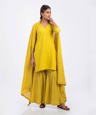 Mustard yellow gharara set 1