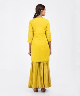 Mustard yellow gharara set 2