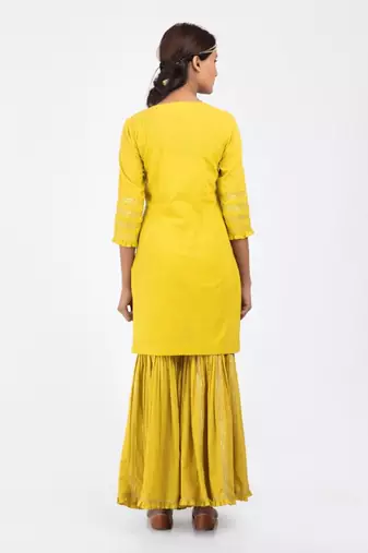 Mustard yellow gharara set