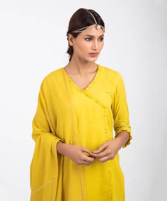 Mustard yellow gharara set 3