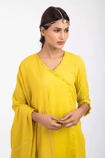 Mustard yellow gharara set