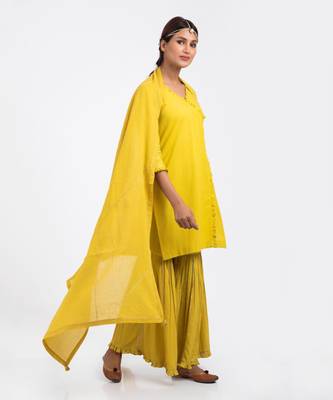 Mustard yellow gharara set 4