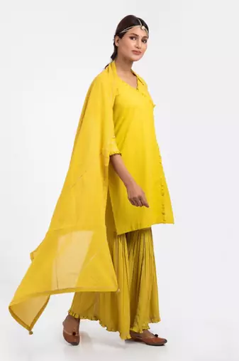 Mustard yellow gharara set